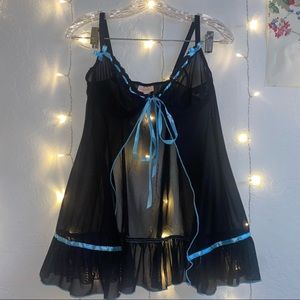 Elegant Moments Black Mesh Chemise